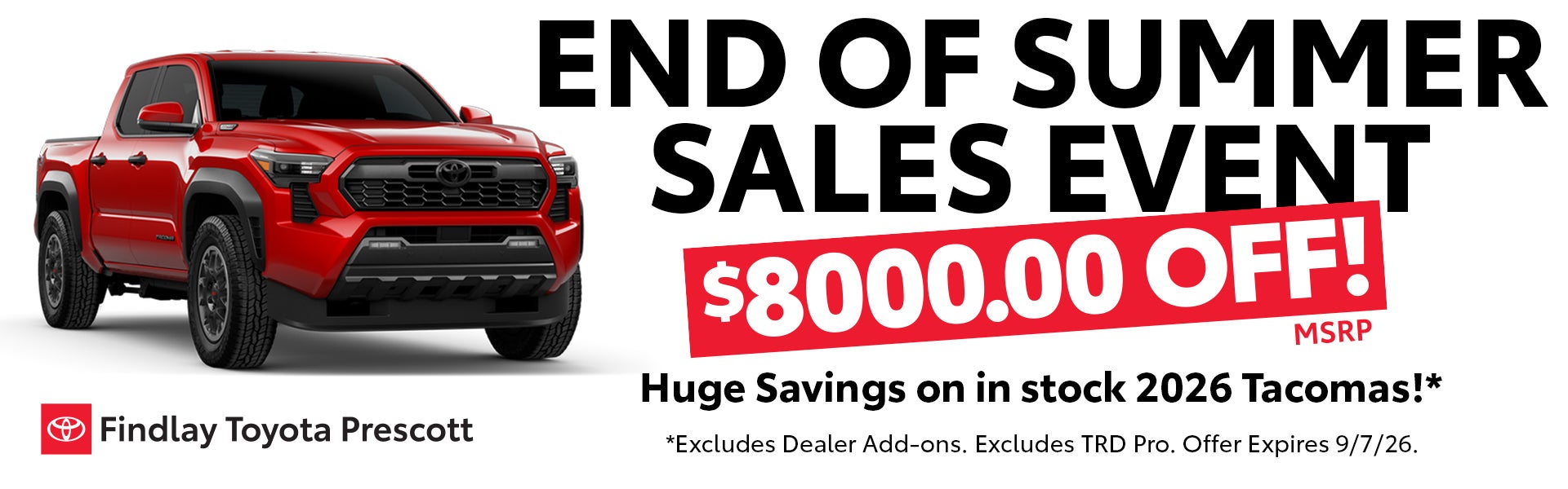 2026 Tacoma End of Summer Sales Event