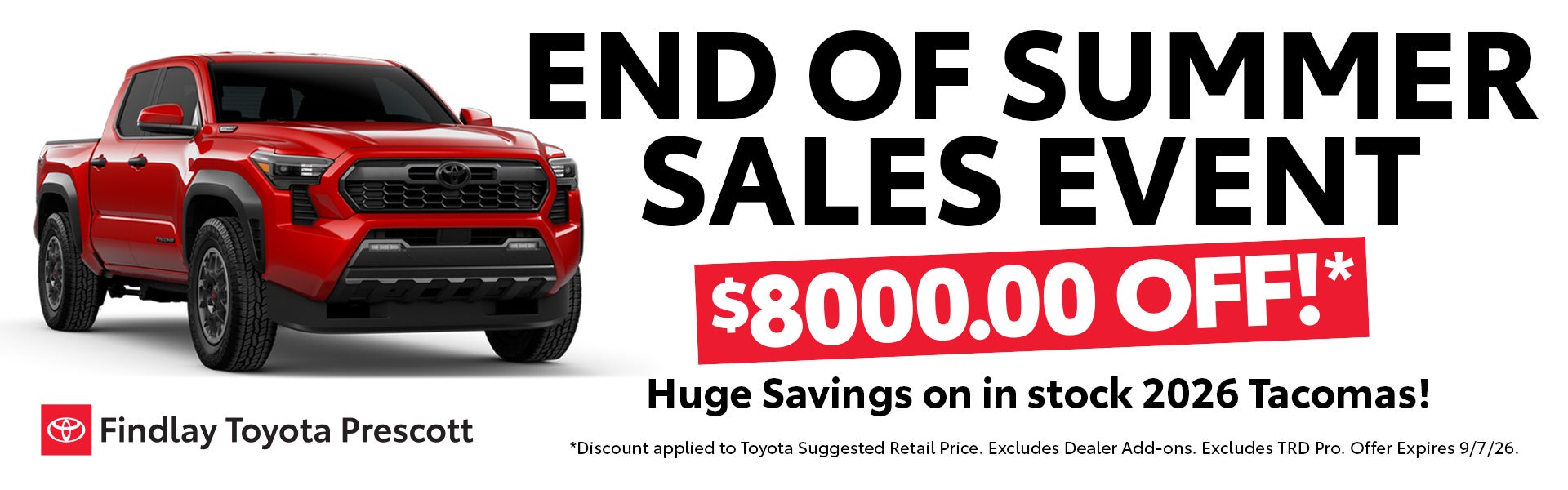 Tacoma End of Summer Sales Event